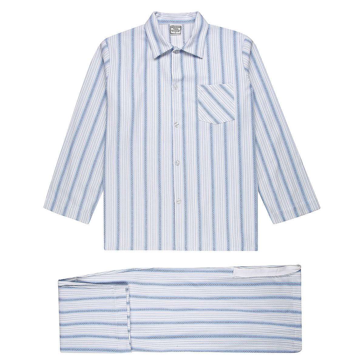 Swansdown Cotton Flannel Stripe Cord Pyjama PJ Set