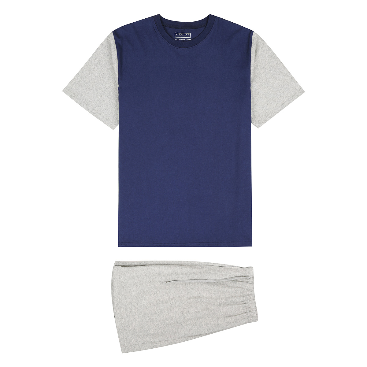 Men's Cotton Blend Knit Pyjama Set Short - Nightlife