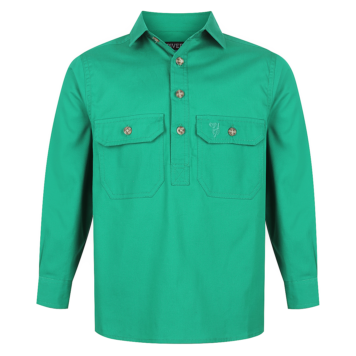 Riverina Cotton Kids Work Shirt Half Button