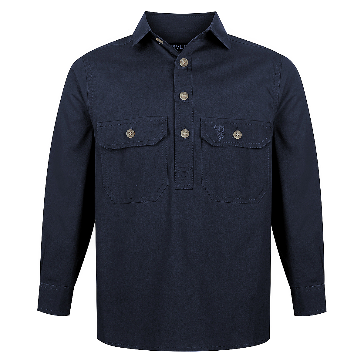Riverina Cotton Kids Work Shirt Half Button
