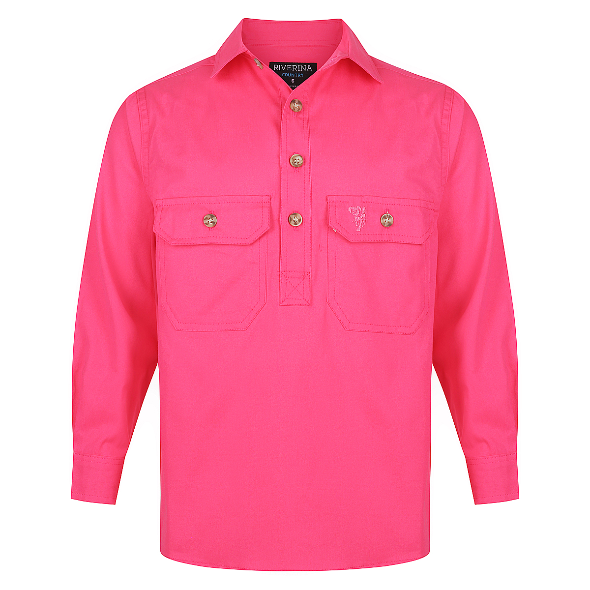 Riverina Cotton Kids Work Shirt Half Button
