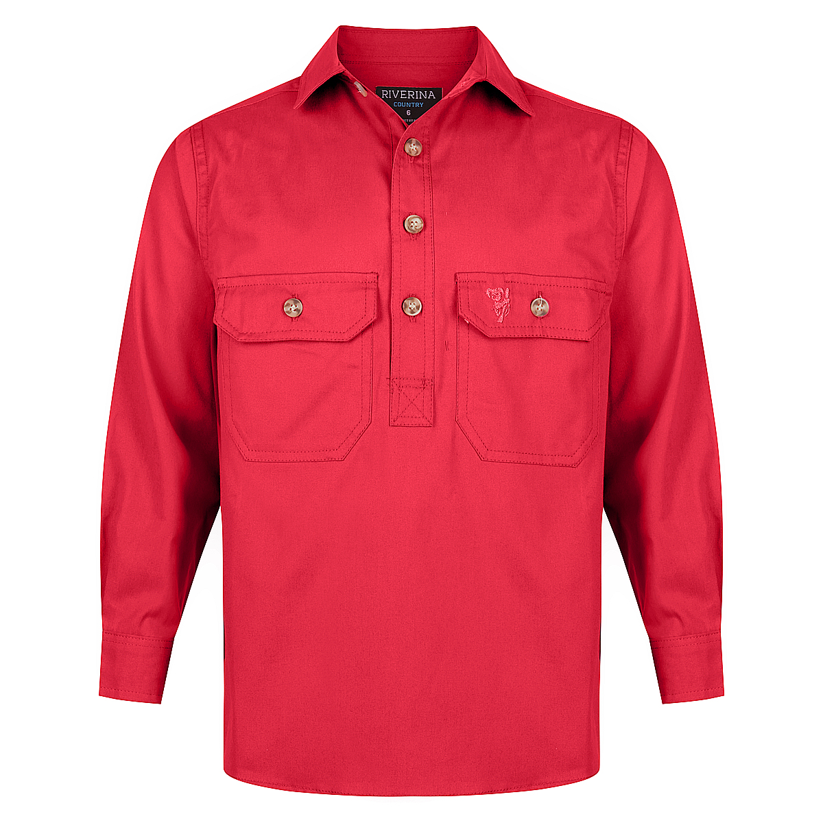 Riverina Cotton Kids Work Shirt Half Button